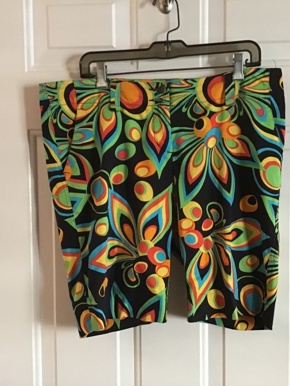 Multi coloured golf shorts